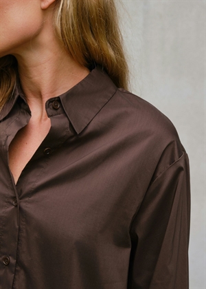 Dita poplin skjorte Chocolate Brown Neo Noir 